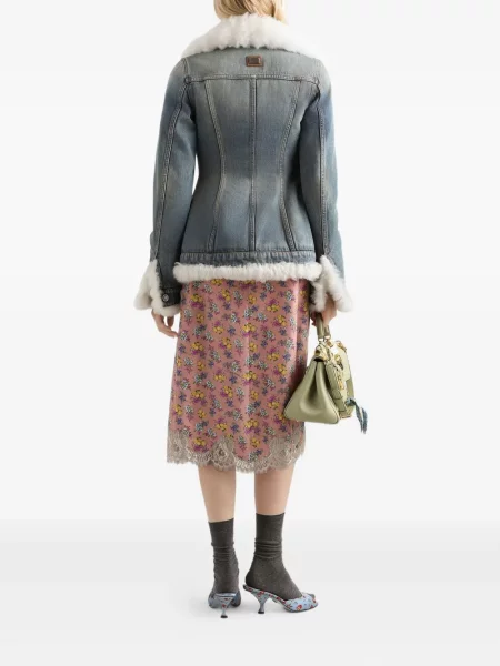 Futro kurtka jeansowa Dolce And Gabbana niebieska