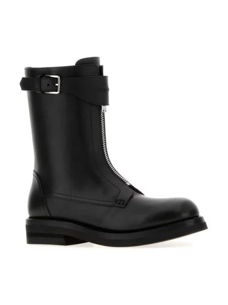 Botki Alexander Mcqueen skórzane czarne
