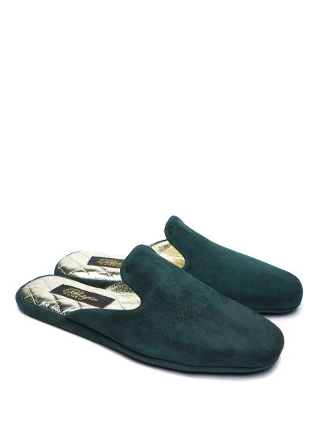 Pellagio Тапки Женское кожа зелёный