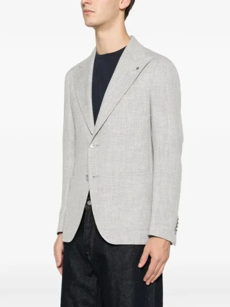 Sacou Tagliatore cu model herringbone gri