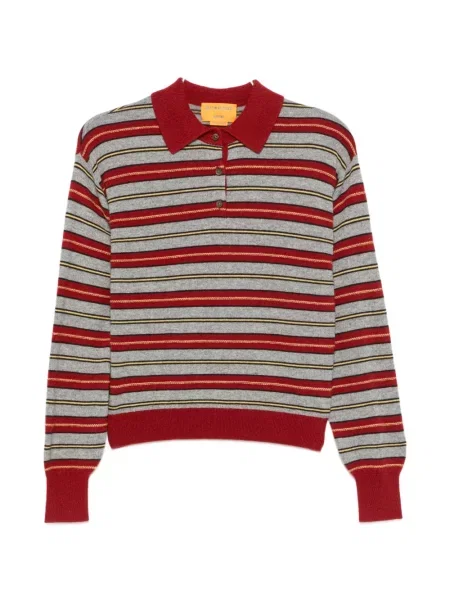 Gulerat tricou polo Guest In Residence cu dungi gri