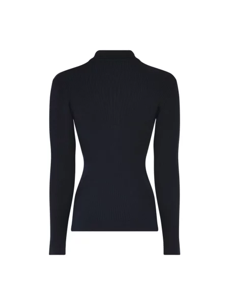 Lniany sweter z golfem Bruuns Bazaar niebieski