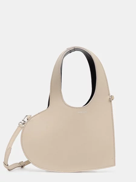 Usnjena torbica Coperni Mini Heart bež