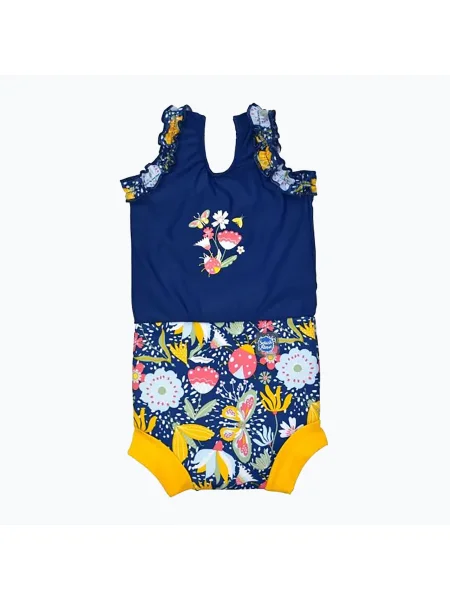 Costum de baie întreg pentru copii Splash About Happy Nappy Meadow marin CHNGDL albastru