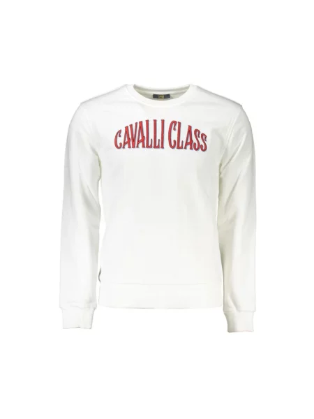 Haftowana bluza Cavalli Class elegancka biała
