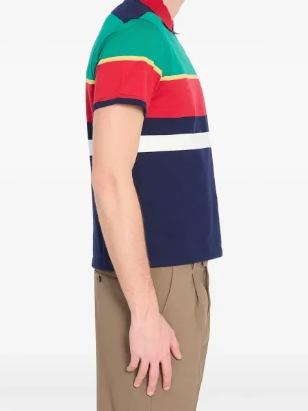Tricou Versace cu dungi cu autograf albastru