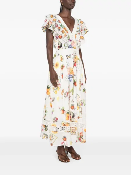 Rochie midi Camilla cu imagine alb
