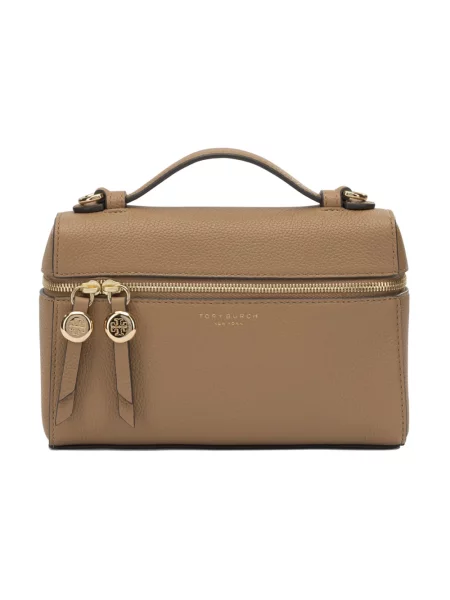 Torebka crossbody Tory Burch skórzana biznesowa brązowa