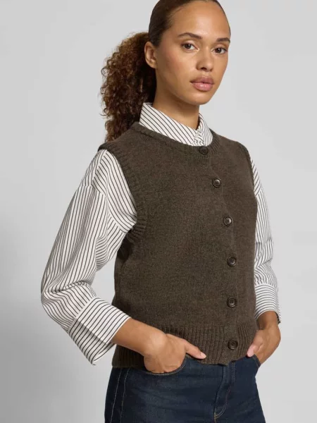 Kamizelka dzianinowa krój regular fit z mieszanka wełny Christian Berg Woman Selection