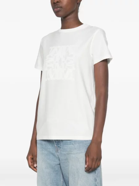 Tricou Max Mara cu imagine cu decolteu rotund alb