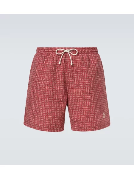 Plavalne hlačke Brunello Cucinelli s potiskom rdeča