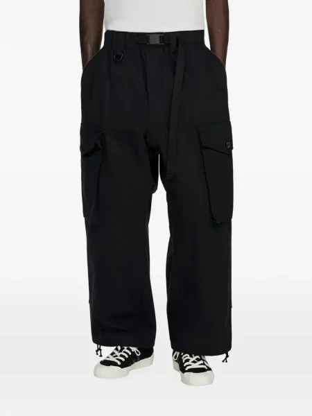Cu centură pantaloni cargo Y-3 din țesătură twill negru