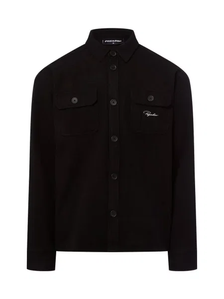 PEGADOR koszula casual Almora Mężczyźni Modern Fit jednolity S czarny