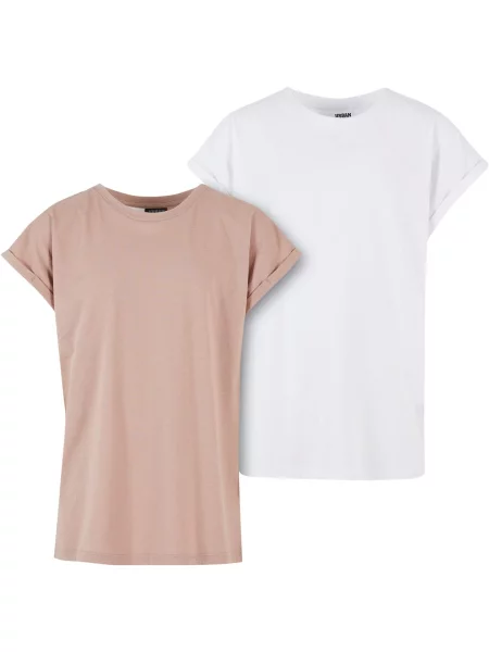 Urban Classics Tricou Extended bej alb