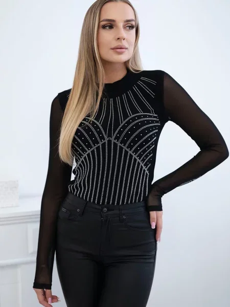 Dzianinowy top Kesi czarny