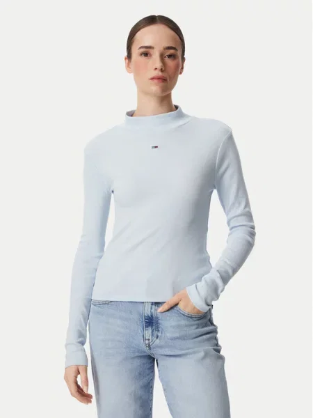 Tommy Jeans Bluza Essential Svetlo modra
