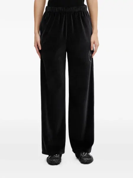 Stras pantaloni A Bathing Ape® de catifea negru