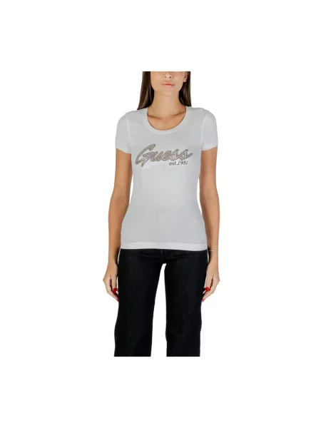 Koszulka Guess z kamieniami biała