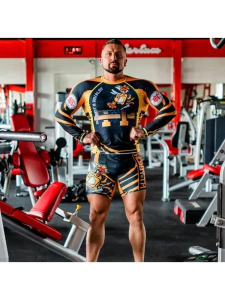 Koszulka sportowa Rashguard do MMA EXTREME HOBBY ANGRY WASP czarna