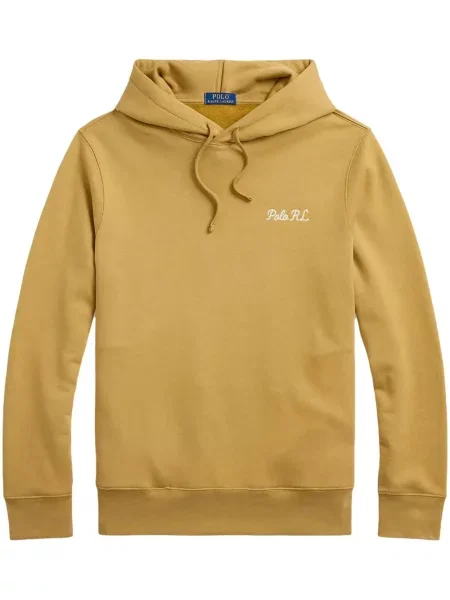 Суичър с качулка Polo Ralph Lauren бродиран жълто