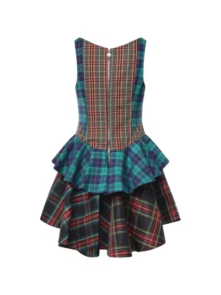 Rochie mini Celia B în carouri verde