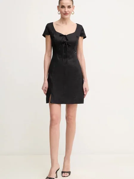 Sukienka mini z wiązaniem model ‘ISABEAU’ Guess czarna