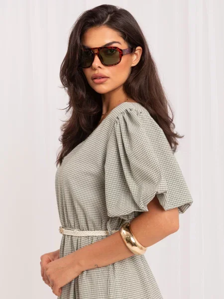 Rochie Italy Moda cu volane evazată alb
