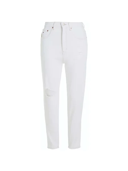 Blugi mom fit Tommy Jeans alb