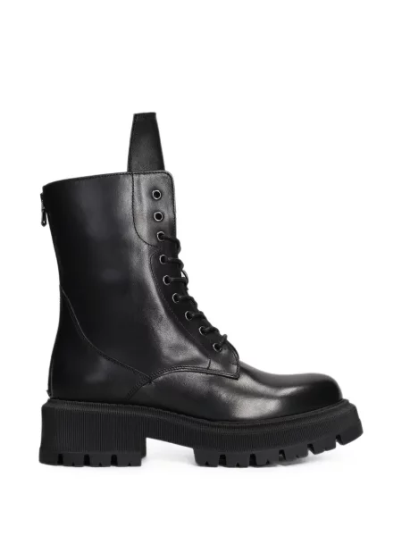 Botine Julie Dee cu șireturi din dantelă chunky negru