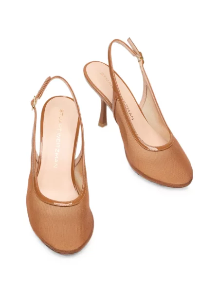 Pantofi cu toc Stuart Weitzman slingback alb