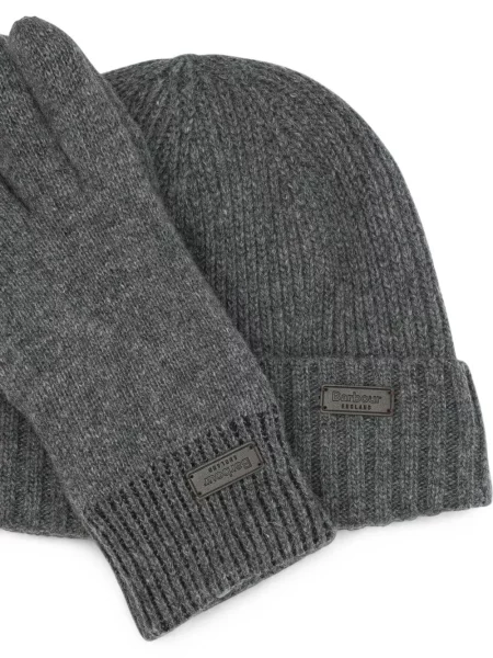 Mănuși Barbour tricotate gri
