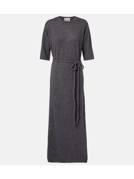 Rochie maxi Lisa Yang din cașmir de costum gri