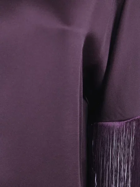 Top Antonelli cu franjuri din satin violet