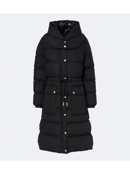 Kabát Moncler s kapucňou čierna