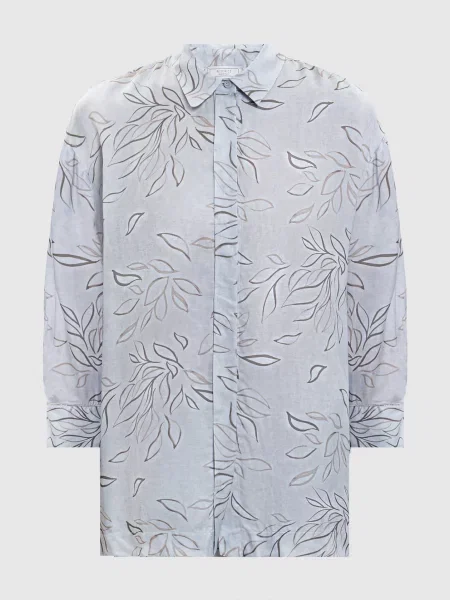 Блуза в принт з ланцюжком моніль Peserico блакитна