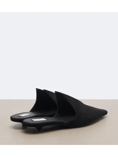 Papuci tip mules Alaïa din piele de căprioară negru