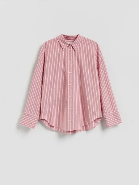 Reserved сорочка у смужку червоний