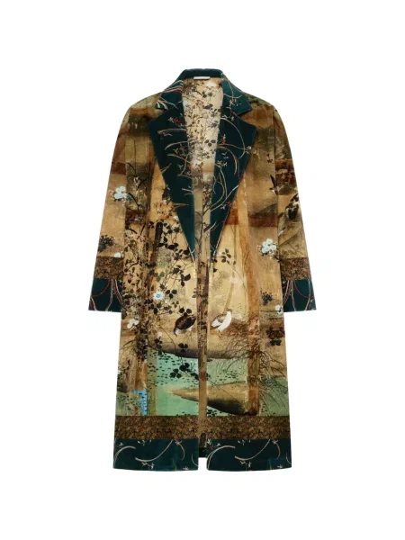 Palton Pierre-louis Mascia cu model floral cu imagine maro