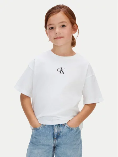 Dětské tričko Calvin Klein Jeans bílé