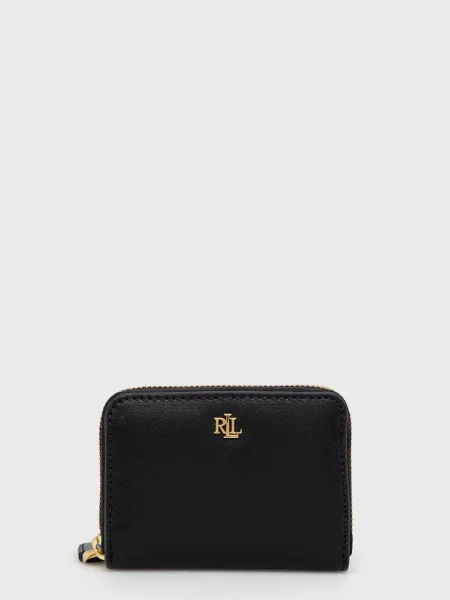 Bőr pénztárca Lauren Ralph Lauren fekete