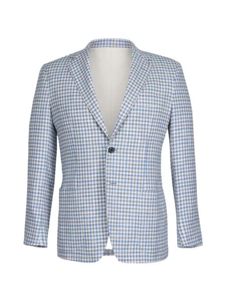 Marynarka w kratę Sartorio Napoli w kratę niebieska