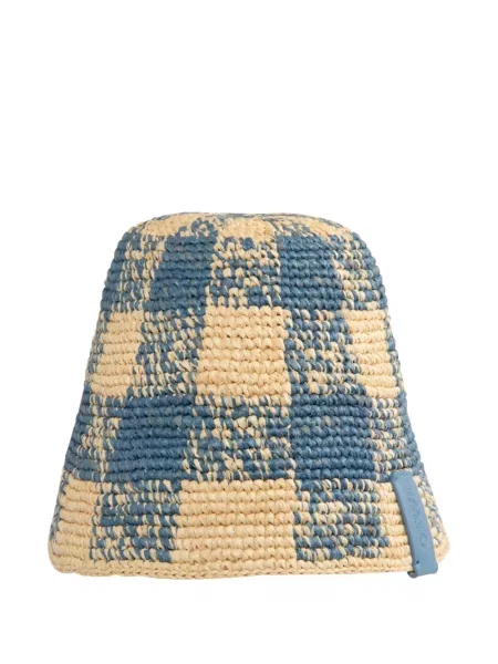 Pălărie Loewe în carouri de paie