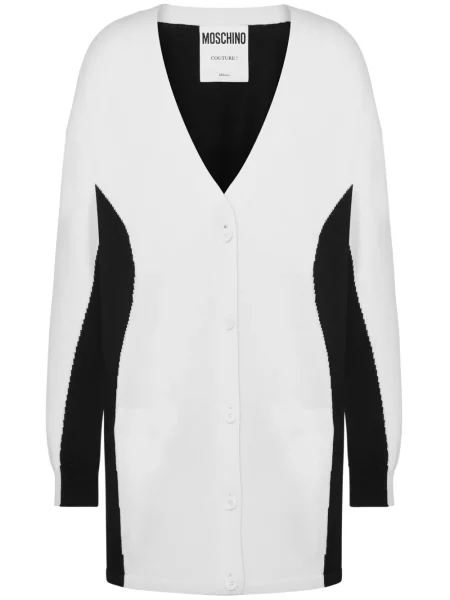 Cardigan Moschino cu decolteu în V alb