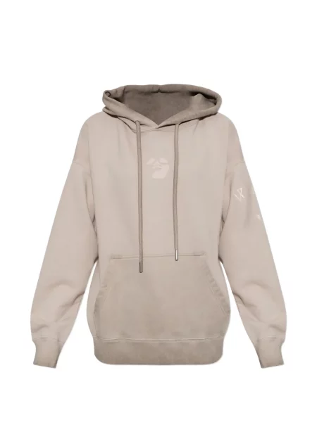 Hanorac cu glugă Off-white cu imagine alb