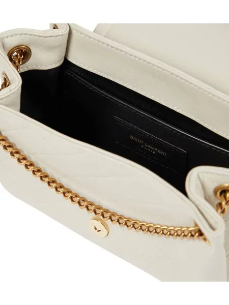 Geanta de piele Saint Laurent din piele alb