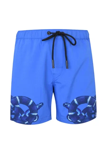 Pantaloni scurți County Of Milan cu imagine cu model piele de șarpe cu cordon albastru