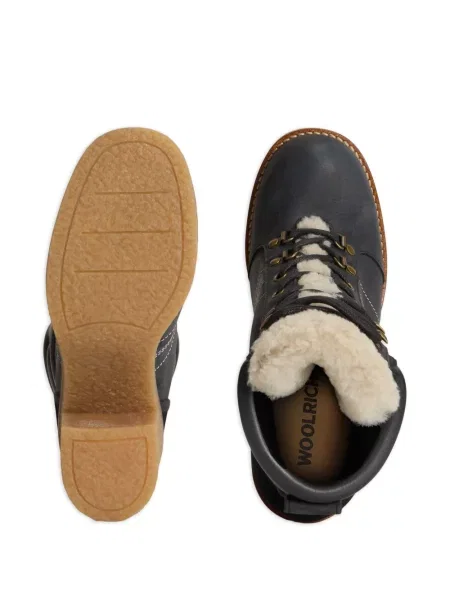 Botine Woolrich cu șireturi din dantelă negru