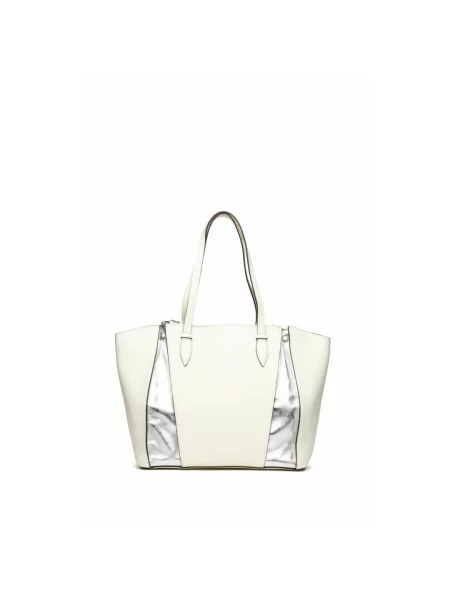 Шоппер кожаный Estro срібна
