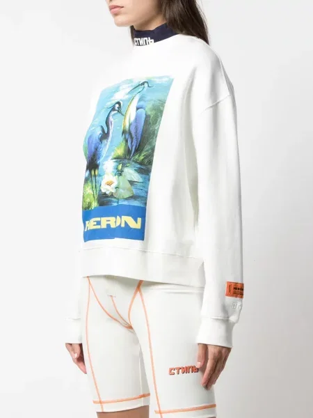 Hanorac Heron Preston cu imagine alb