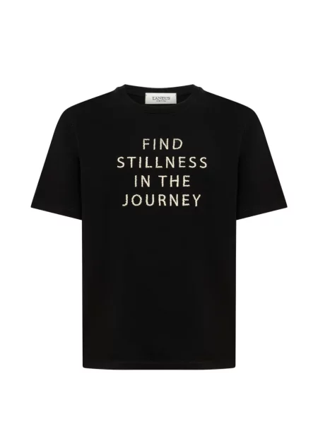 Tricou Laneus cu broderie negru